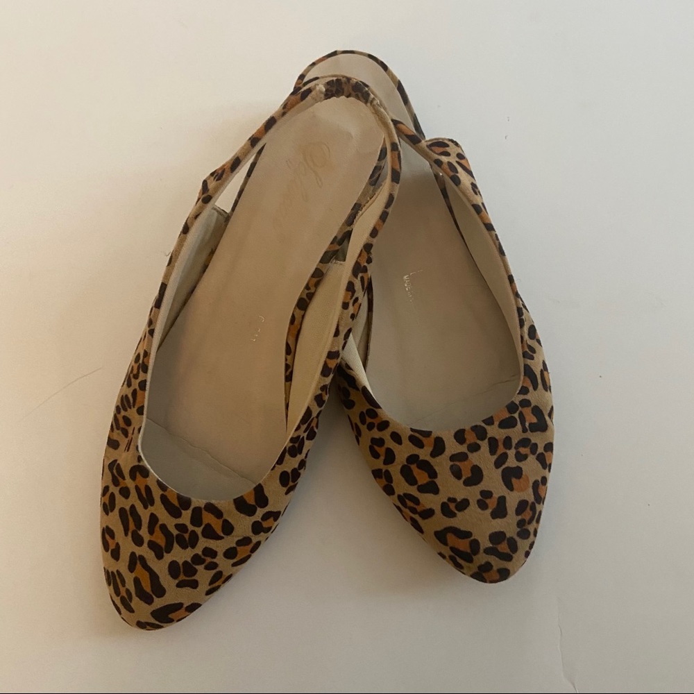 Sofwear Beacon Cheetah Print Sling Back Flats Shoe